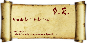 Vankó Réka névjegykártya