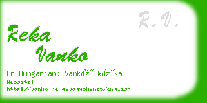 reka vanko business card